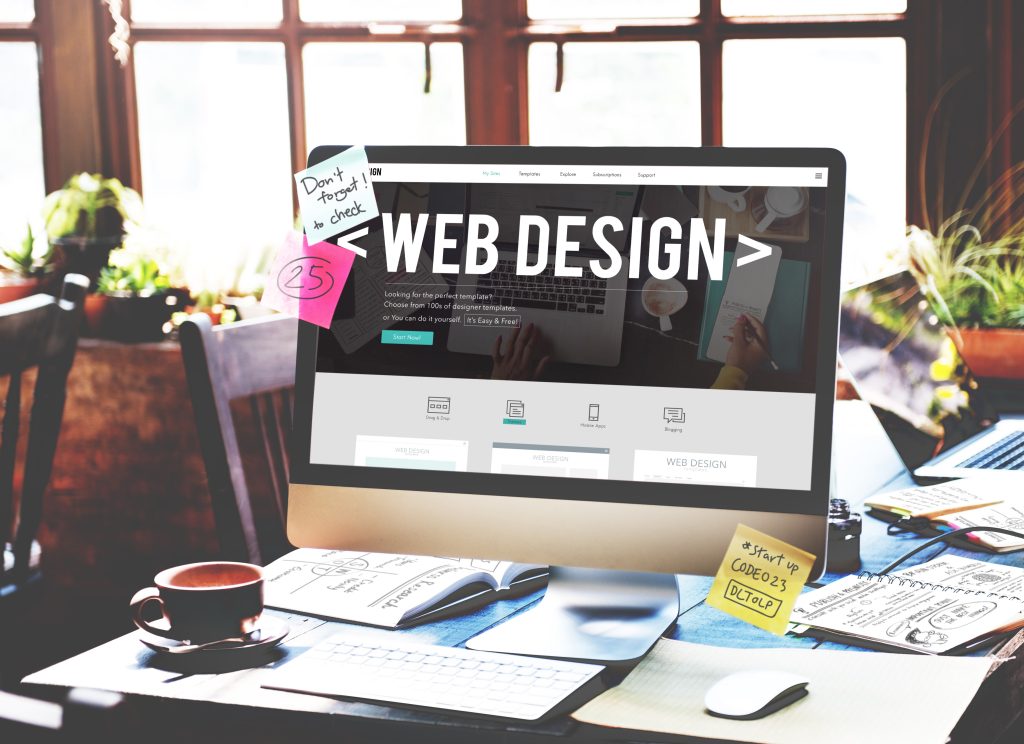 A photo showing website design.